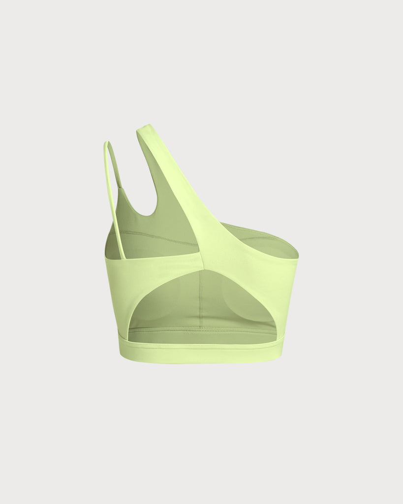 Women'S Knitted Nylon One Shoulder Yoga Vest Yoga Tops - RIHOAS