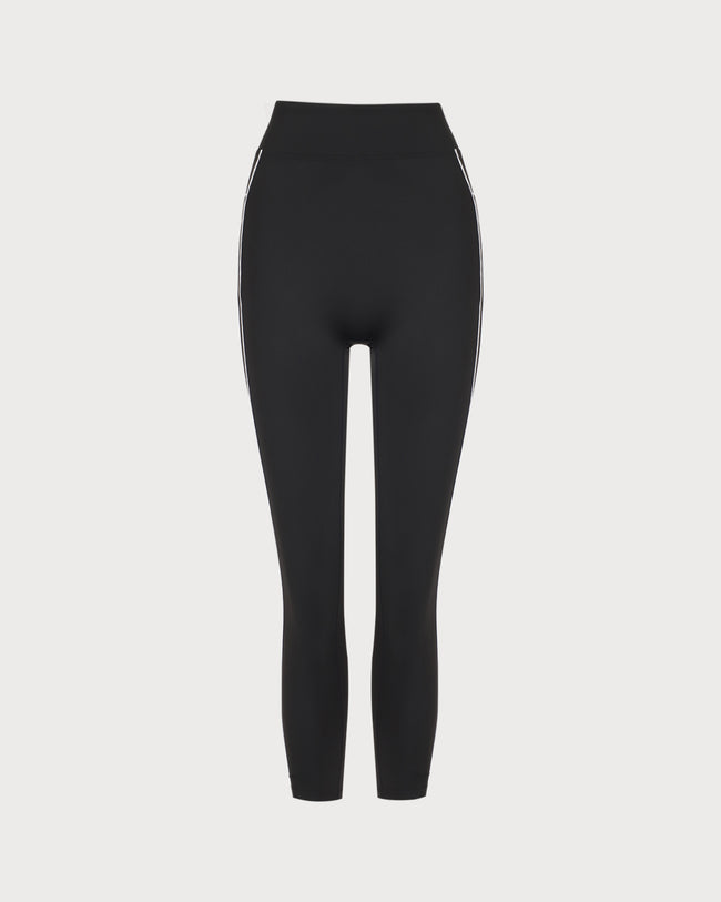 Women'S Knitted Nylon Yoga Leggings Black Yoga Bottoms - RIHOAS