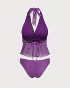 Women'S Polyester Knitted Tankini Set Tankinis - RIHOAS