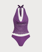 Women'S Polyester Knitted Tankini Set Tankinis - RIHOAS