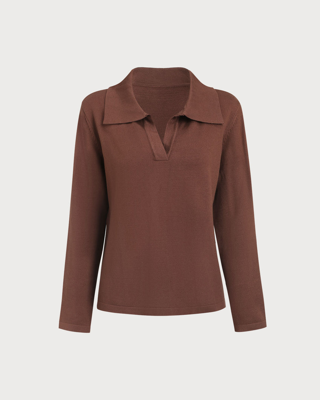 Women's Acrylic Knit Cardigan Sweater Brown Tops - RIHOAS