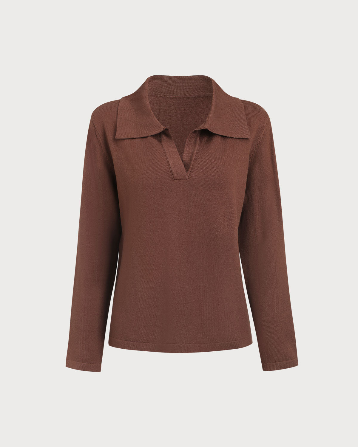 Women's Acrylic Knit Cardigan Sweater Brown Tops - RIHOAS