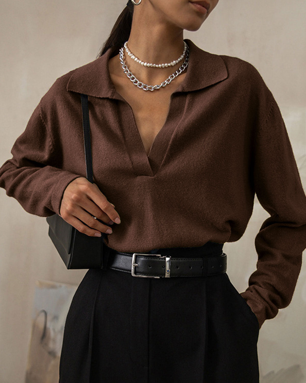 Women's Acrylic Knit Cardigan Sweater Tops - RIHOAS