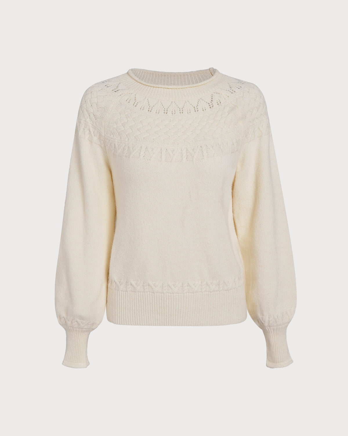 Women's Acrylic Knit Sweater Apricot Tops - RIHOAS