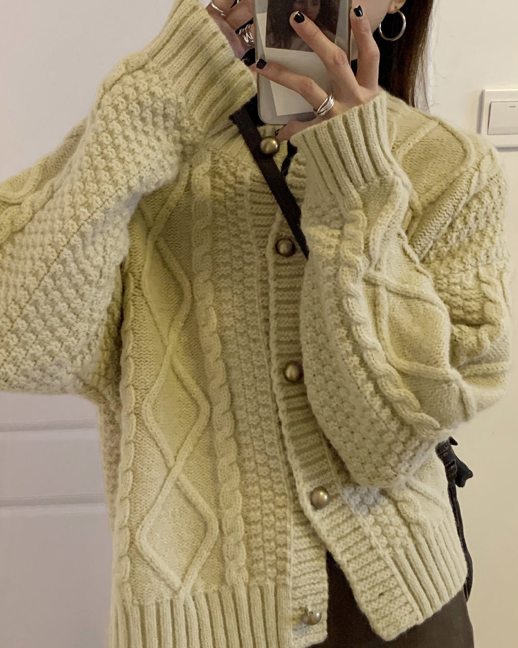 Women's Acrylic Knit Sweater Apricot Tops - RIHOAS