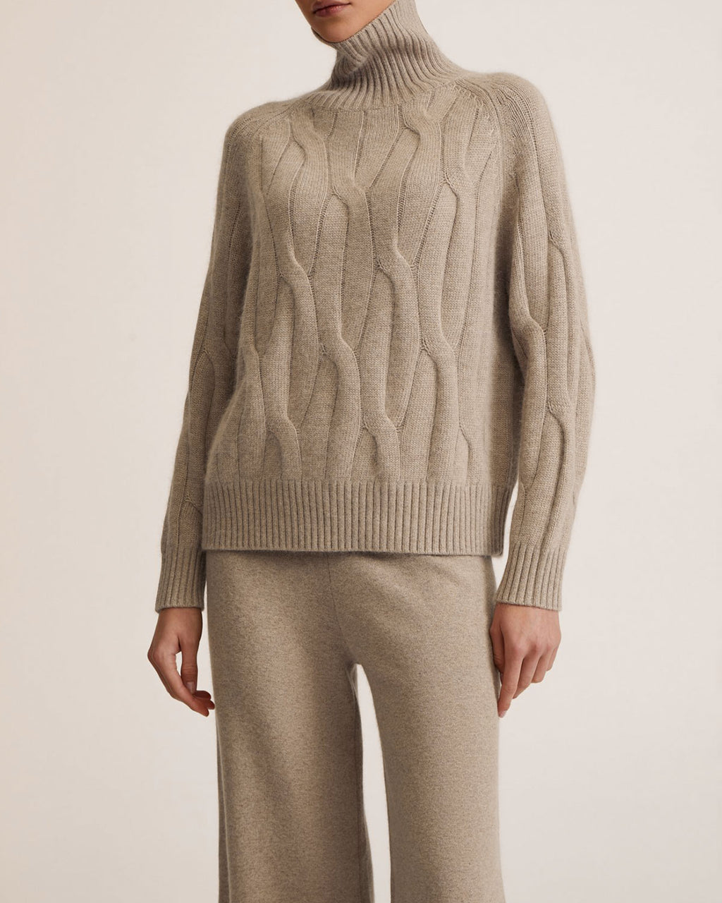 Women's Acrylic Knit Sweater Camel Tops - RIHOAS