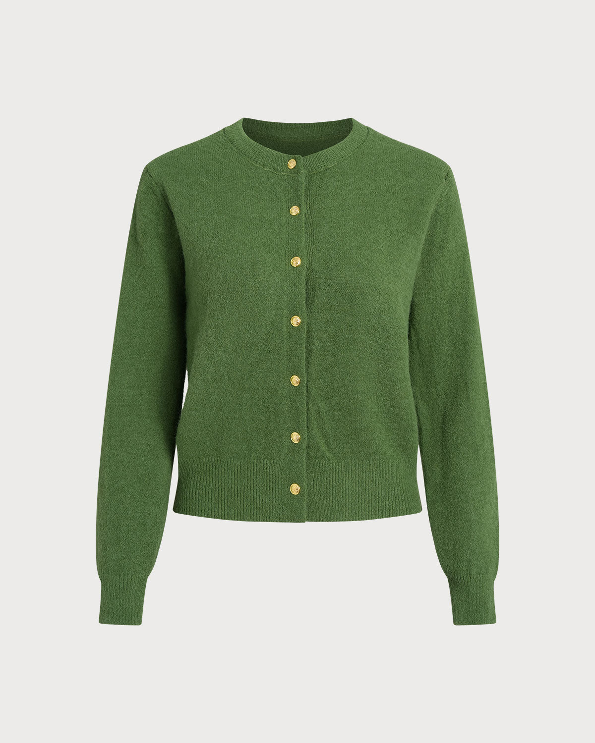 Women's Acrylic Knit Sweater Green Tops - RIHOAS