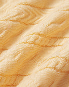 Yellow Round Neck Textured Knit Sweater 04