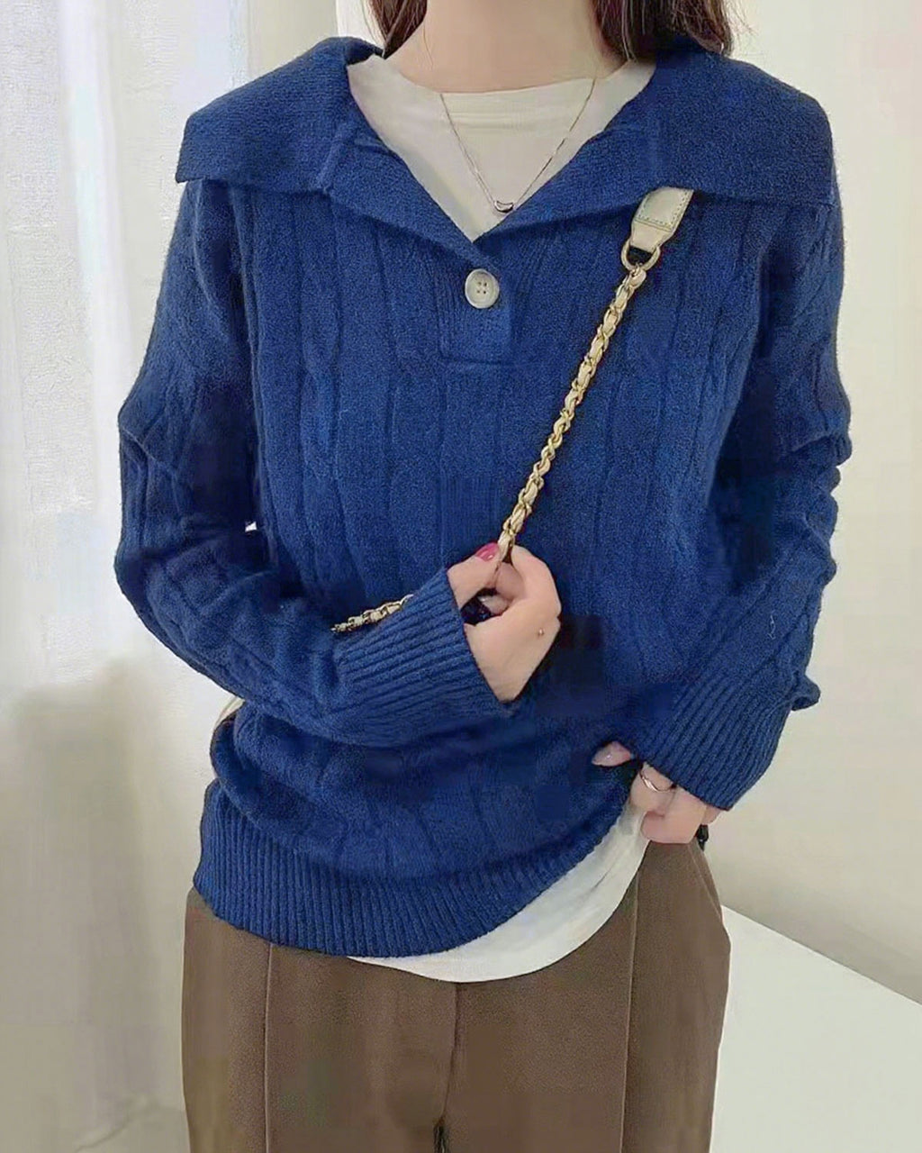 Women's Acrylic Knit Sweater Tops - RIHOAS