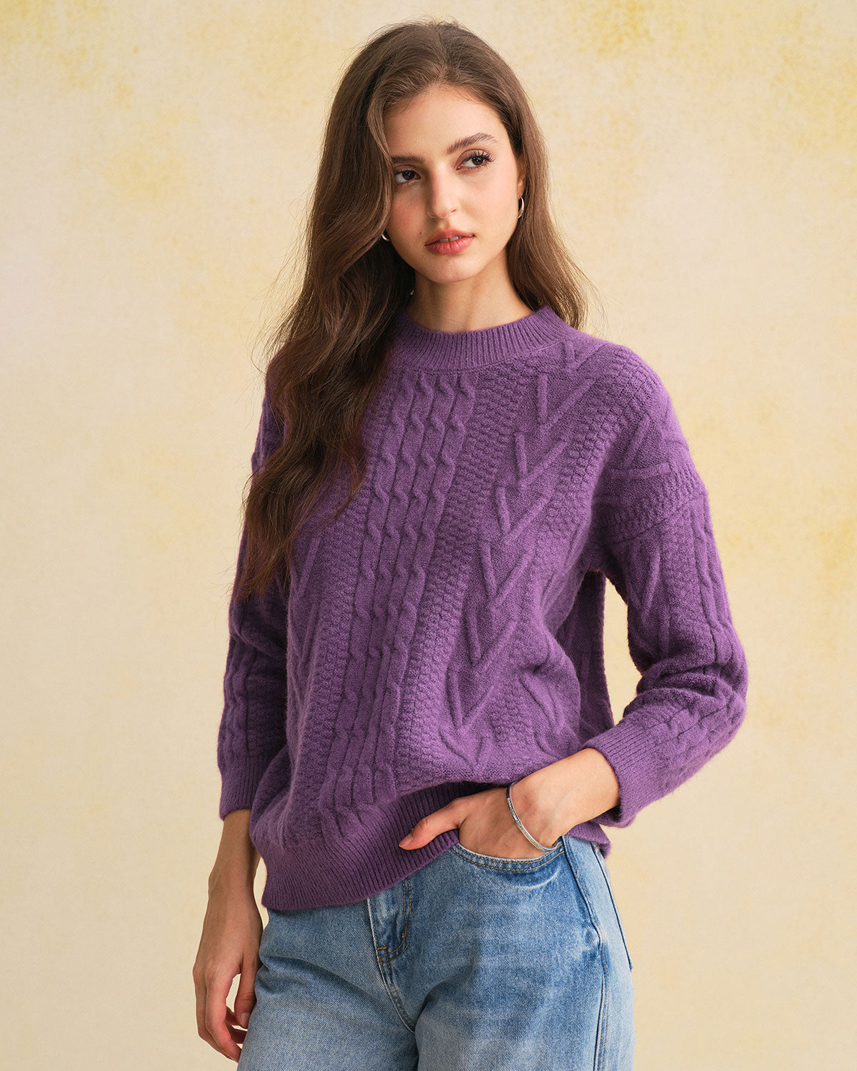 Women's Acrylic Knit Sweater Tops - RIHOAS