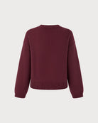 Wine Red Round Neck Button Knit Cardigan 03