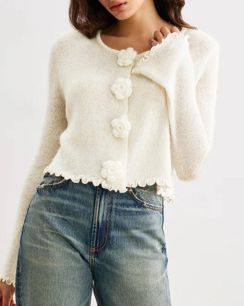 Women's Acrylic Knit Sweater Tops - RIHOAS
