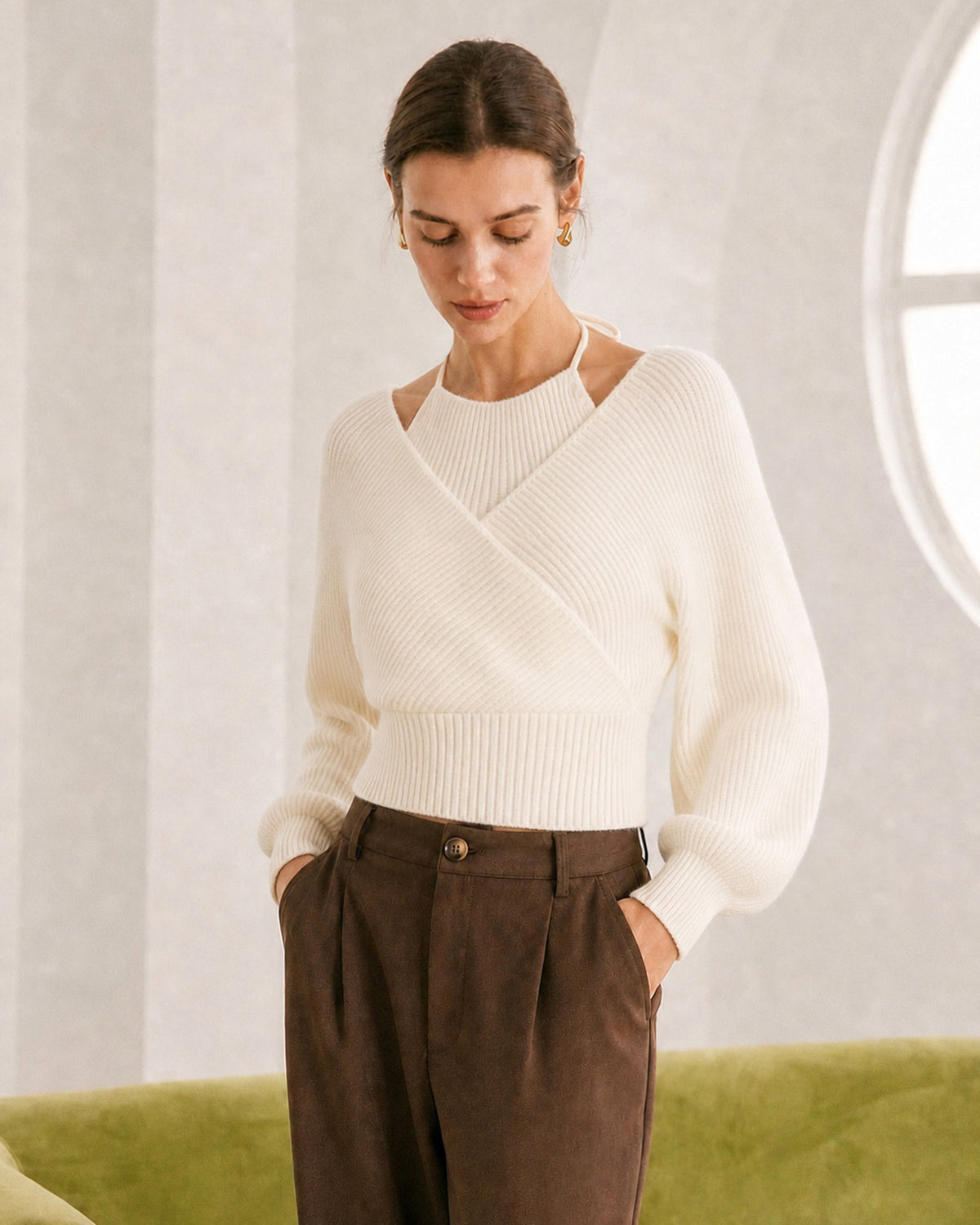 Women's Acrylic Knit Sweater - RIHOAS