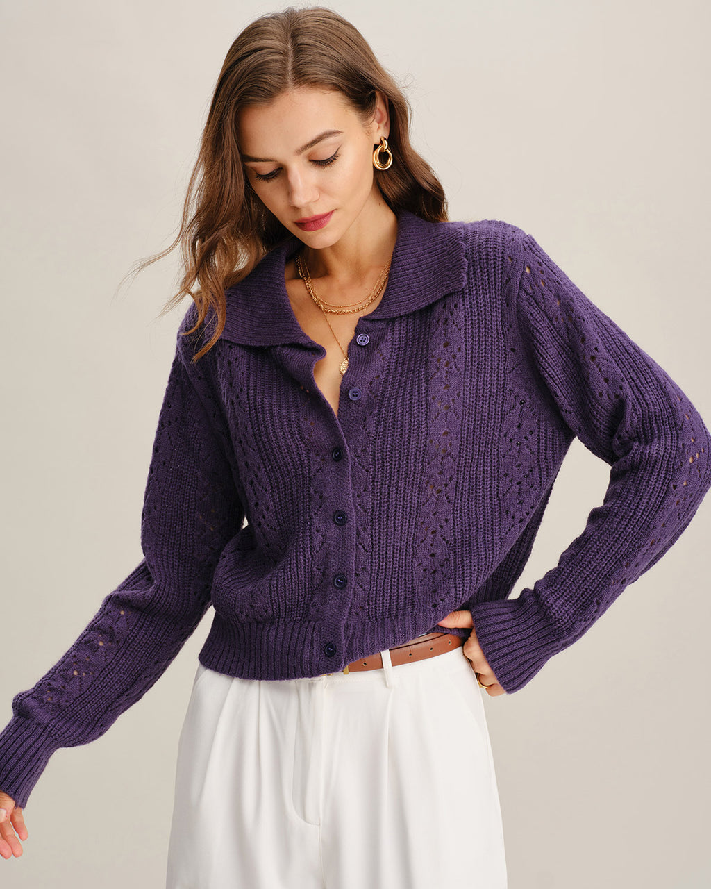 Women's Acrylic Knit Sweater Tops - RIHOAS