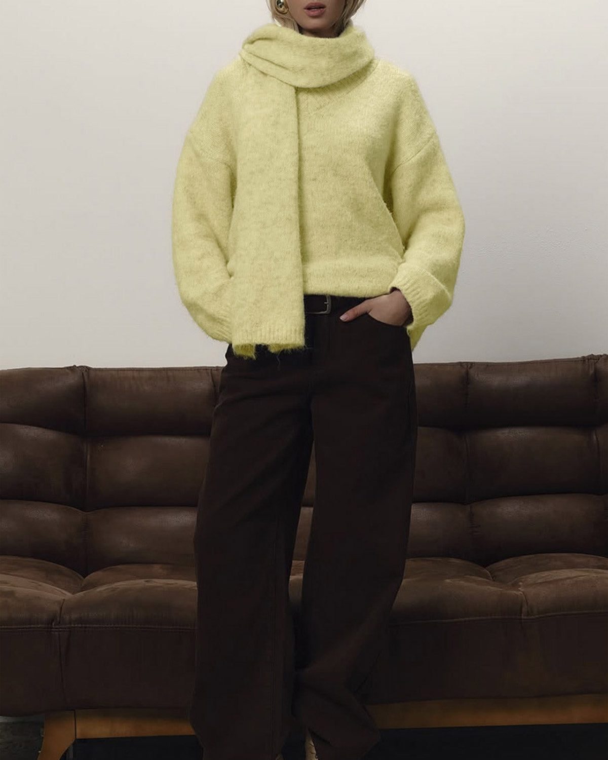 Women's Acrylic Knit Sweater Tops - RIHOAS