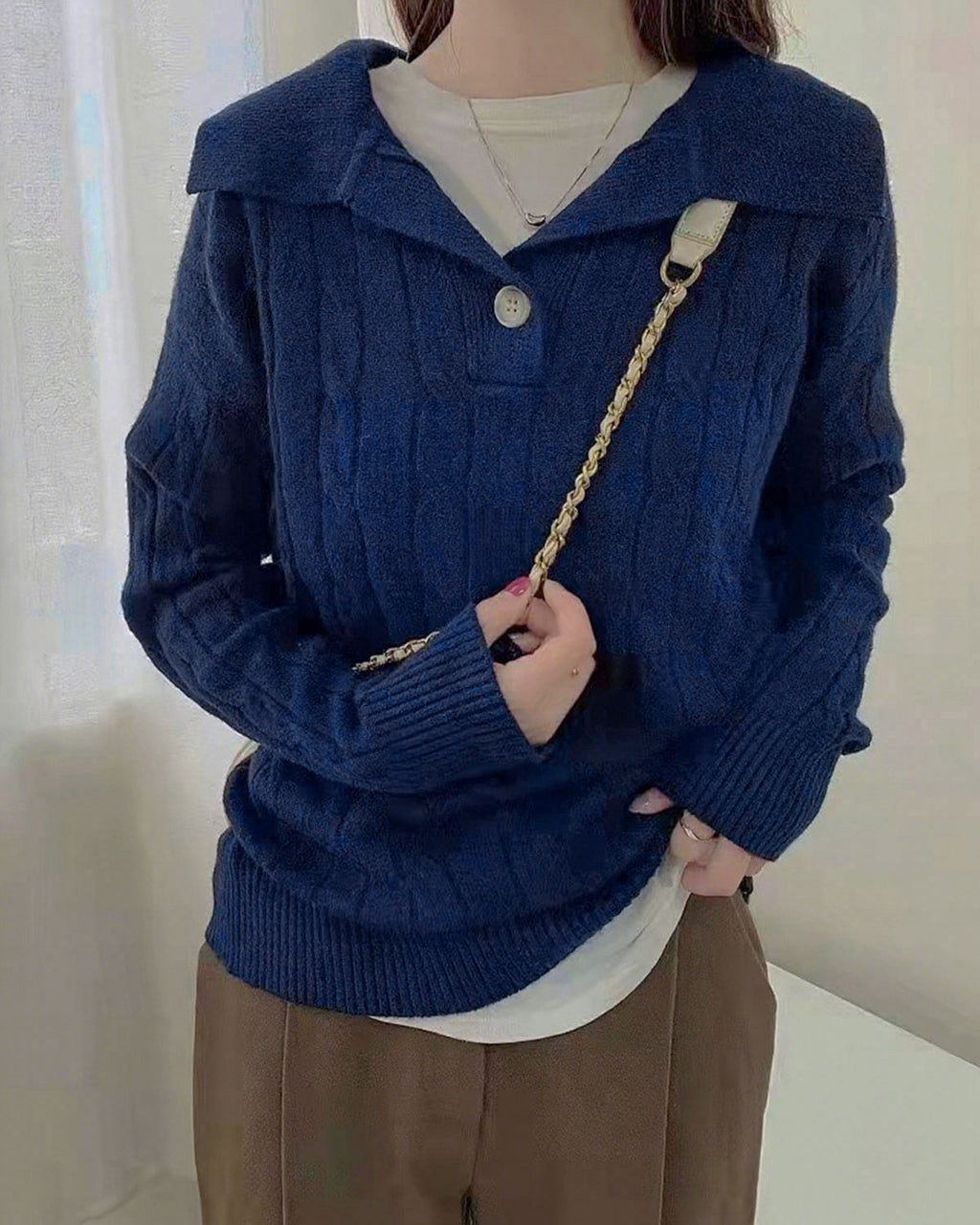 Women's Acrylic Knit Sweater Tops - RIHOAS