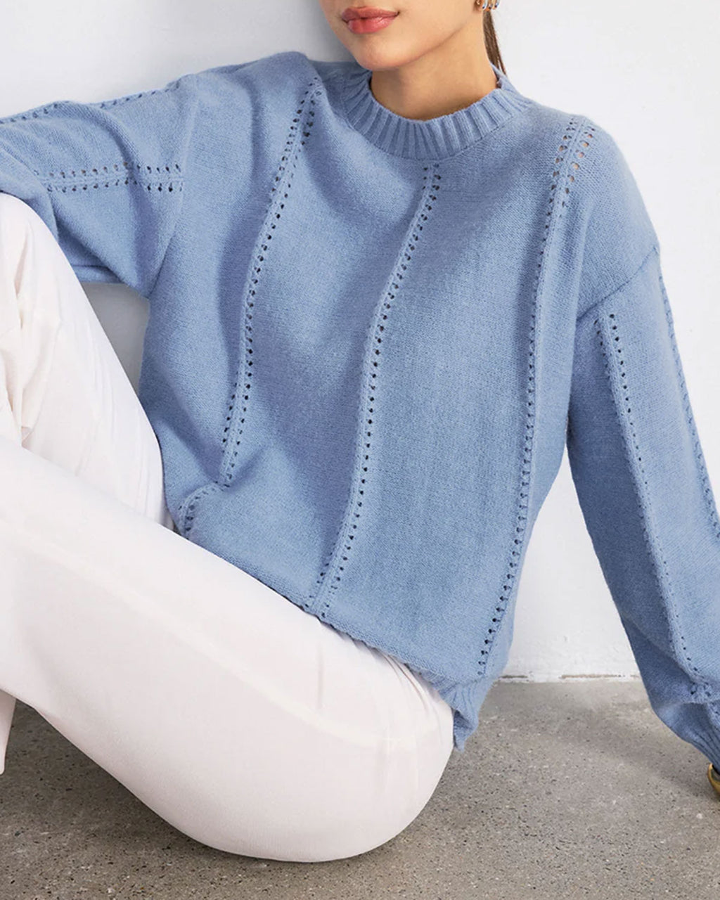 Women's Acrylic Knit Sweater Tops - RIHOAS