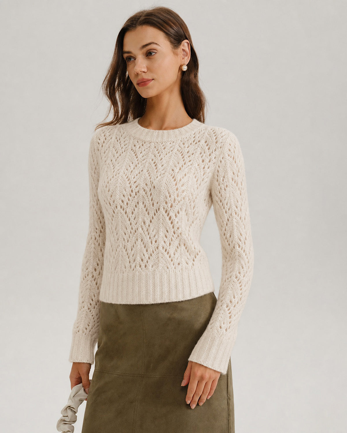 Women's Acrylic Knit Sweater - RIHOAS - 01