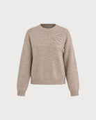 Khaki Round Neck Knit Sweater 02