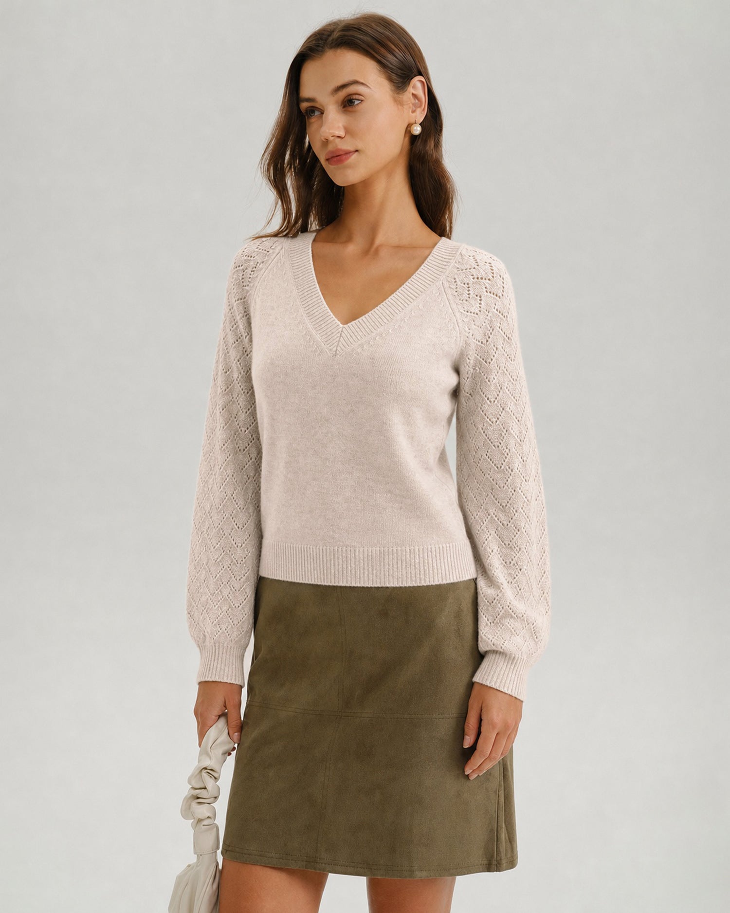 Women's Acrylic Knit Sweater - RIHOAS - 01