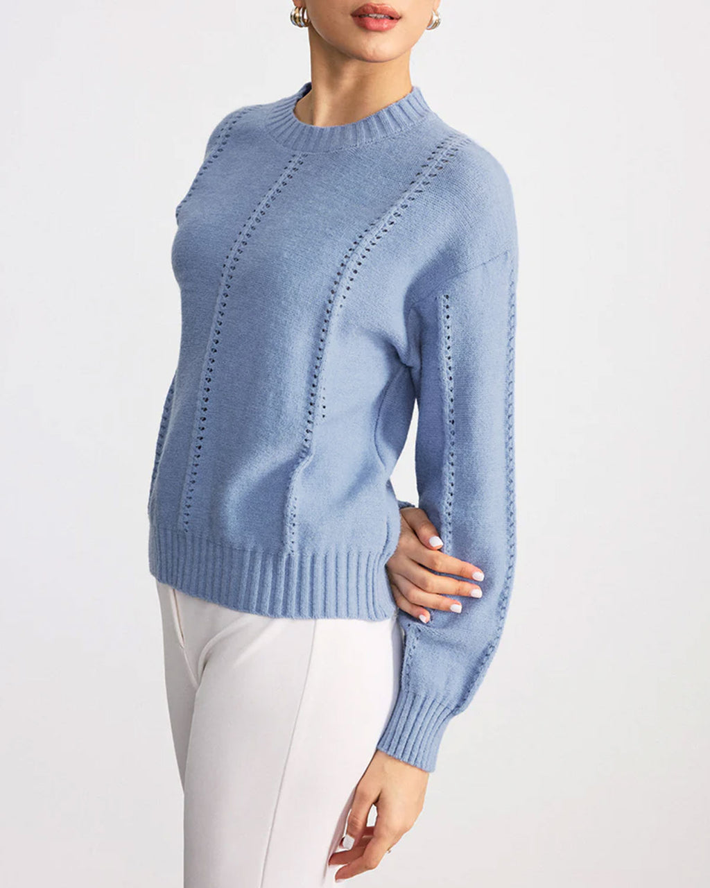 Women's Acrylic Knit Sweater Tops - RIHOAS