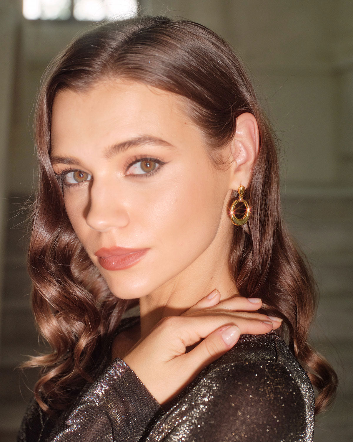 Women's Brass Steel Earrings Gold Earrings - RIHOAS