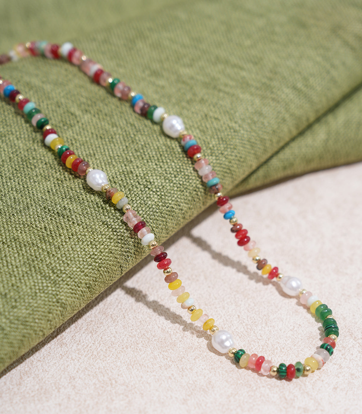 Women's colored glass necklace Rainbow Stripes Necklaces - RIHOAS