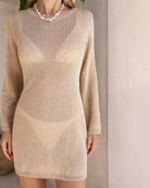 Women's Crocheted Backless Tie-up Cover-up Cover-ups - RIHOAS