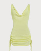 Women's drawstring crocheted cover-up Green Cover-ups - RIHOAS
