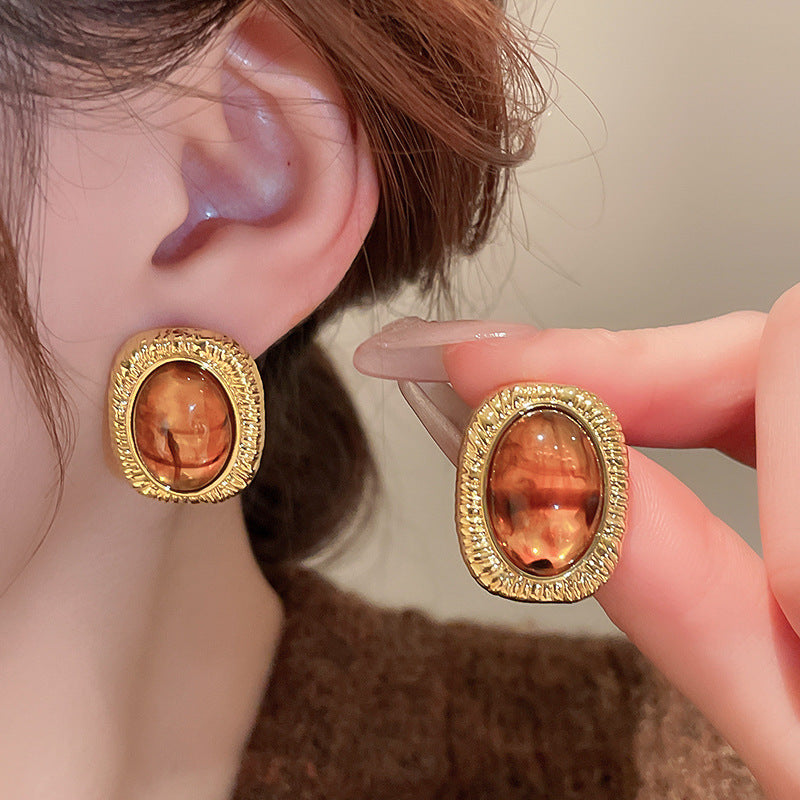 Women's Earrings Brown Earrings - RIHOAS