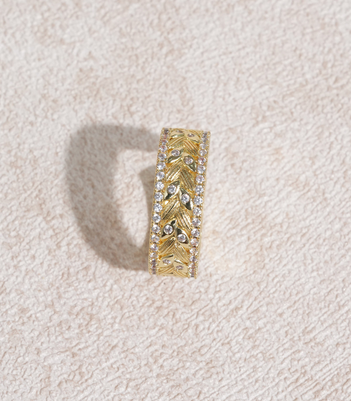 Women's Electroplated Woven Wheat Ear Ring Rings - RIHOAS