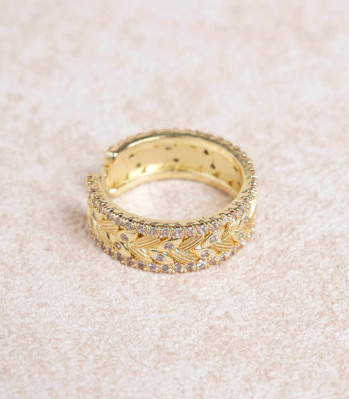 Women's Electroplated Woven Wheat Ear Ring Rings - RIHOAS