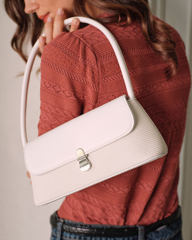 Women's Faux Leather Shoulder Bag White Bags - RIHOAS