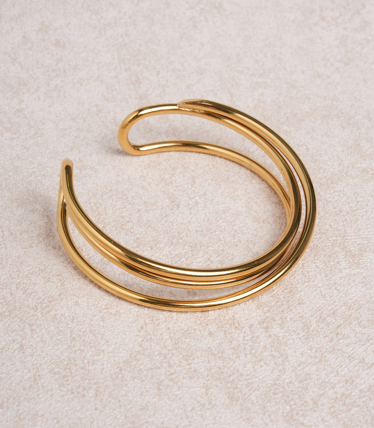 Women's geometric intersecting open titanium steel bracelet Gold Bracelets - RIHOAS