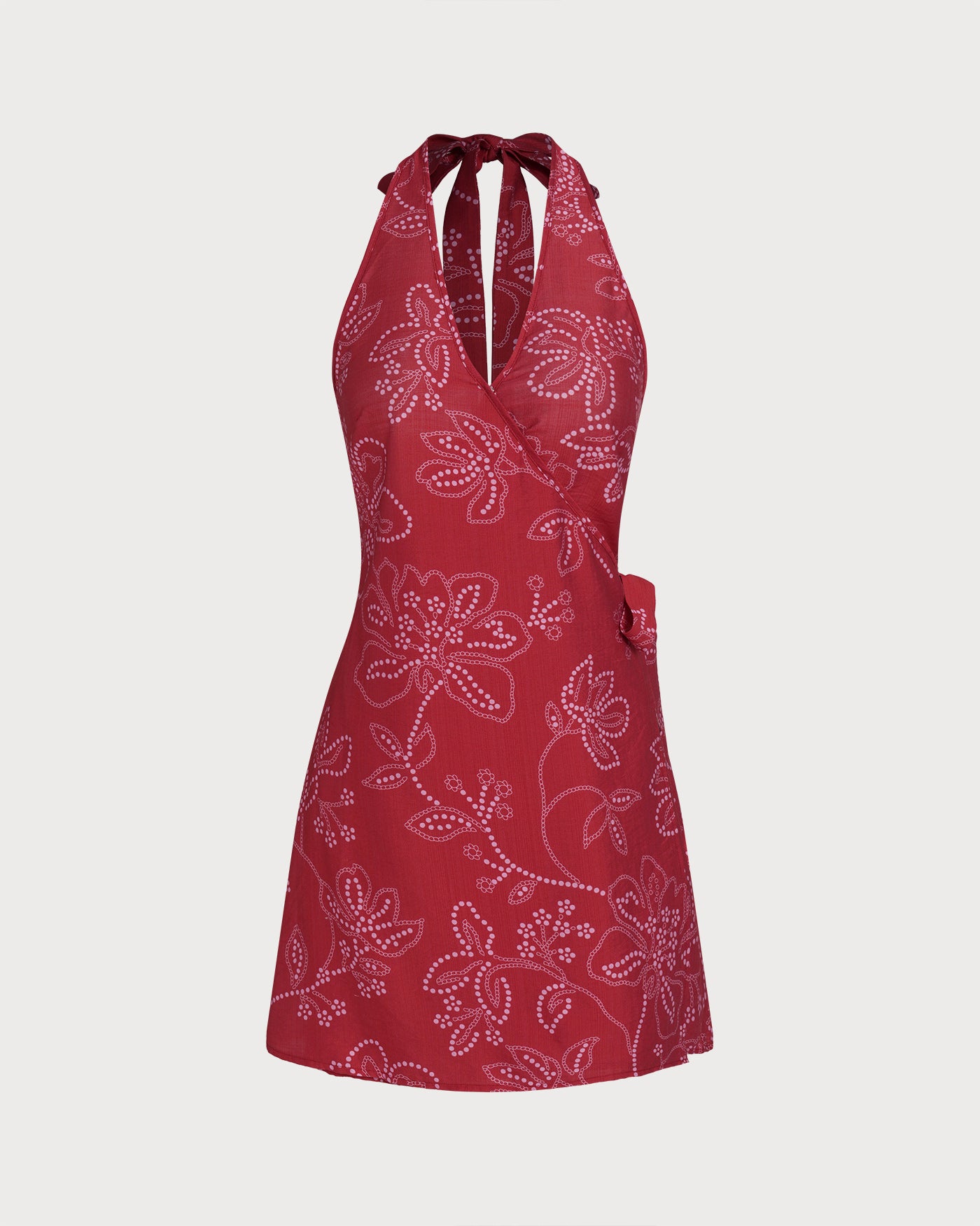 Rihoas Halter Neck Beach Dress for Women, Red / S