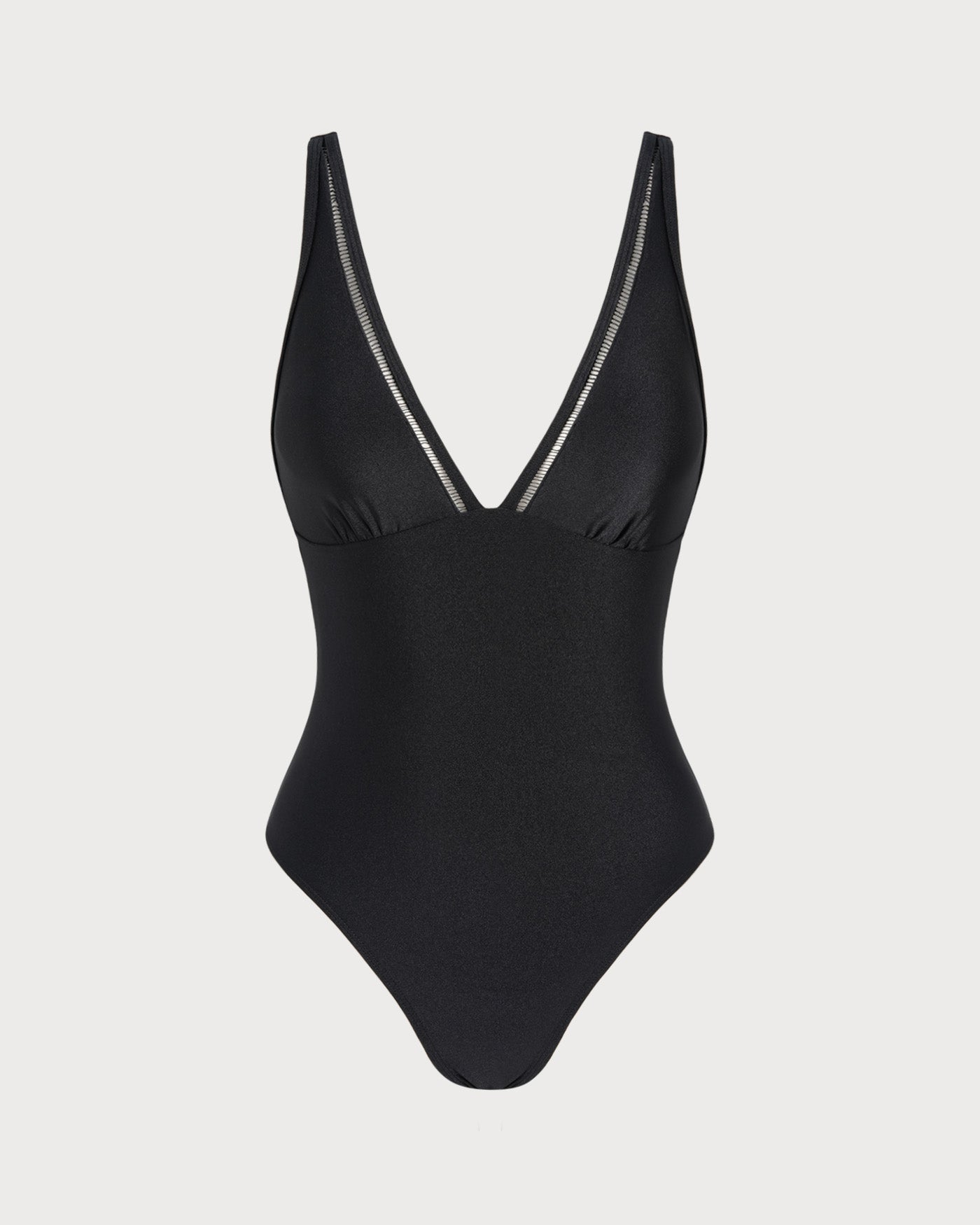 Women's halter neck patchwork woven one-piece swimsuit Black One-Pieces - RIHOAS