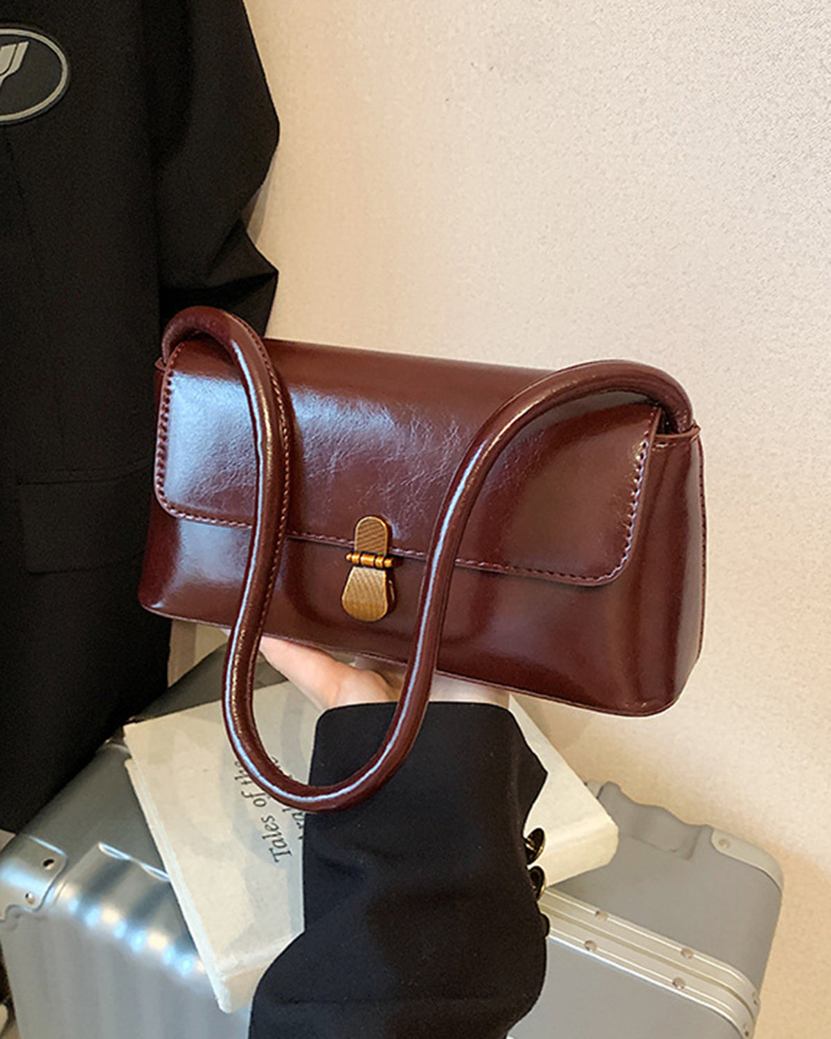 Women's Handbags Wine Red Bags - RIHOAS