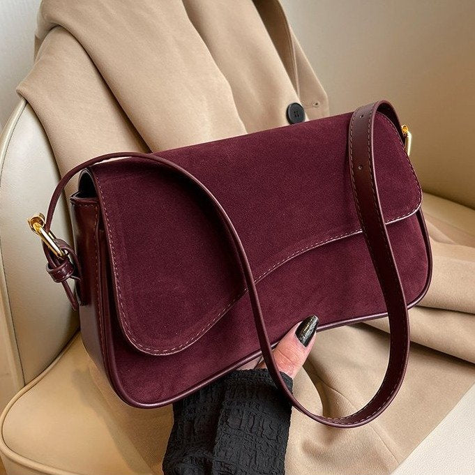 Women's Handbags Wine Red Bags - RIHOAS