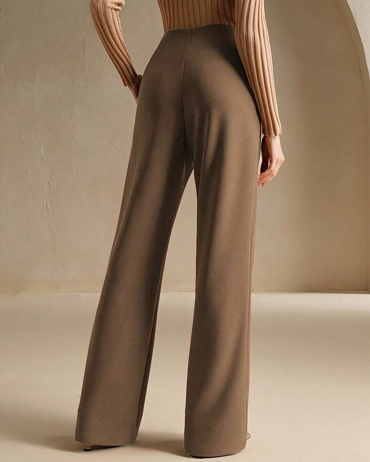 Women's Knit Polyester Casual Pants Bottoms - RIHOAS
