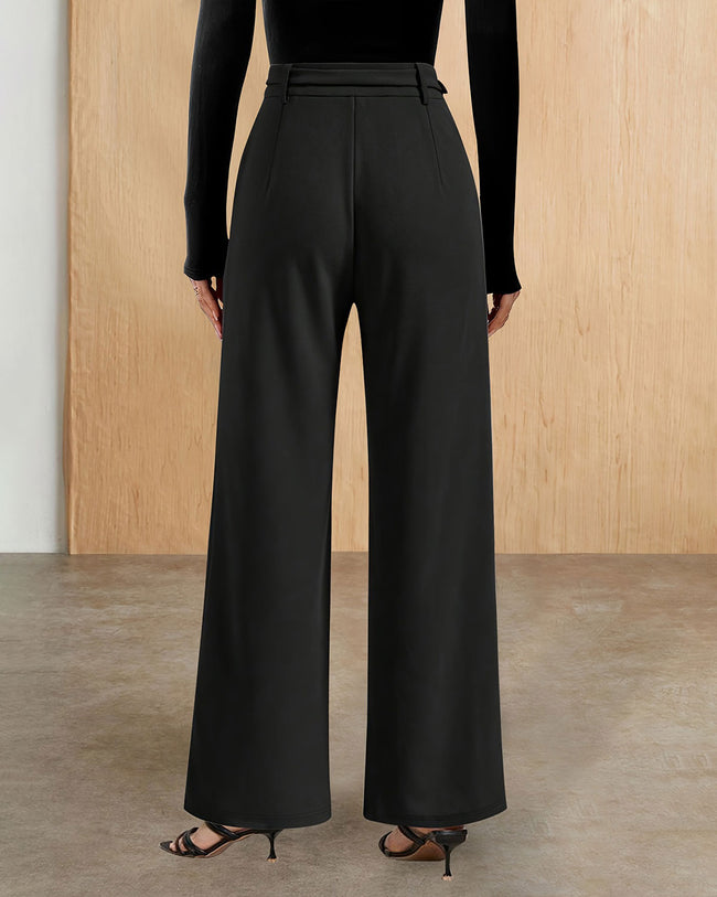 Women's Knit Polyester Casual Pants Bottoms - RIHOAS