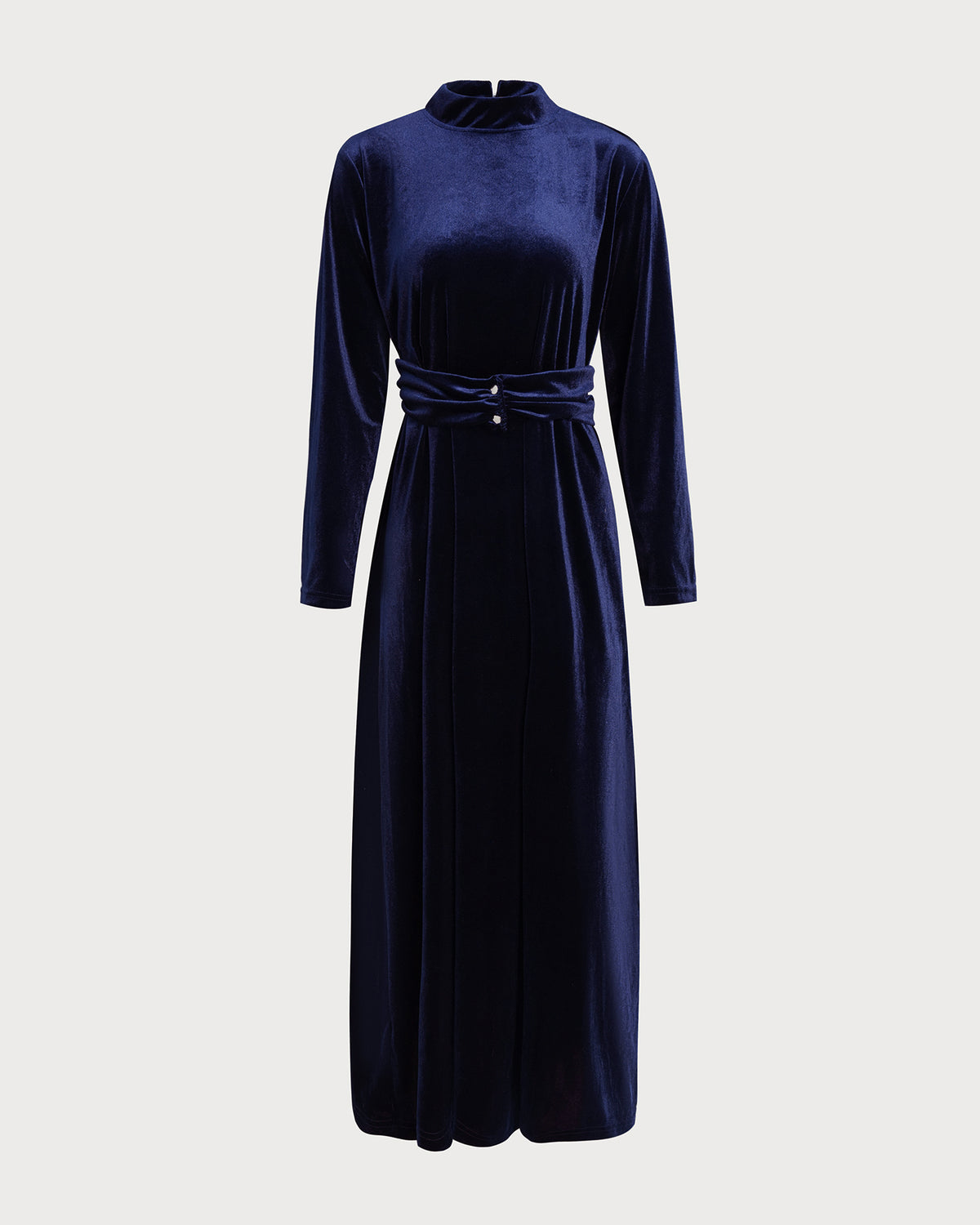 Women's Knit Polyester Maxi Dress Blue Dresses - RIHOAS