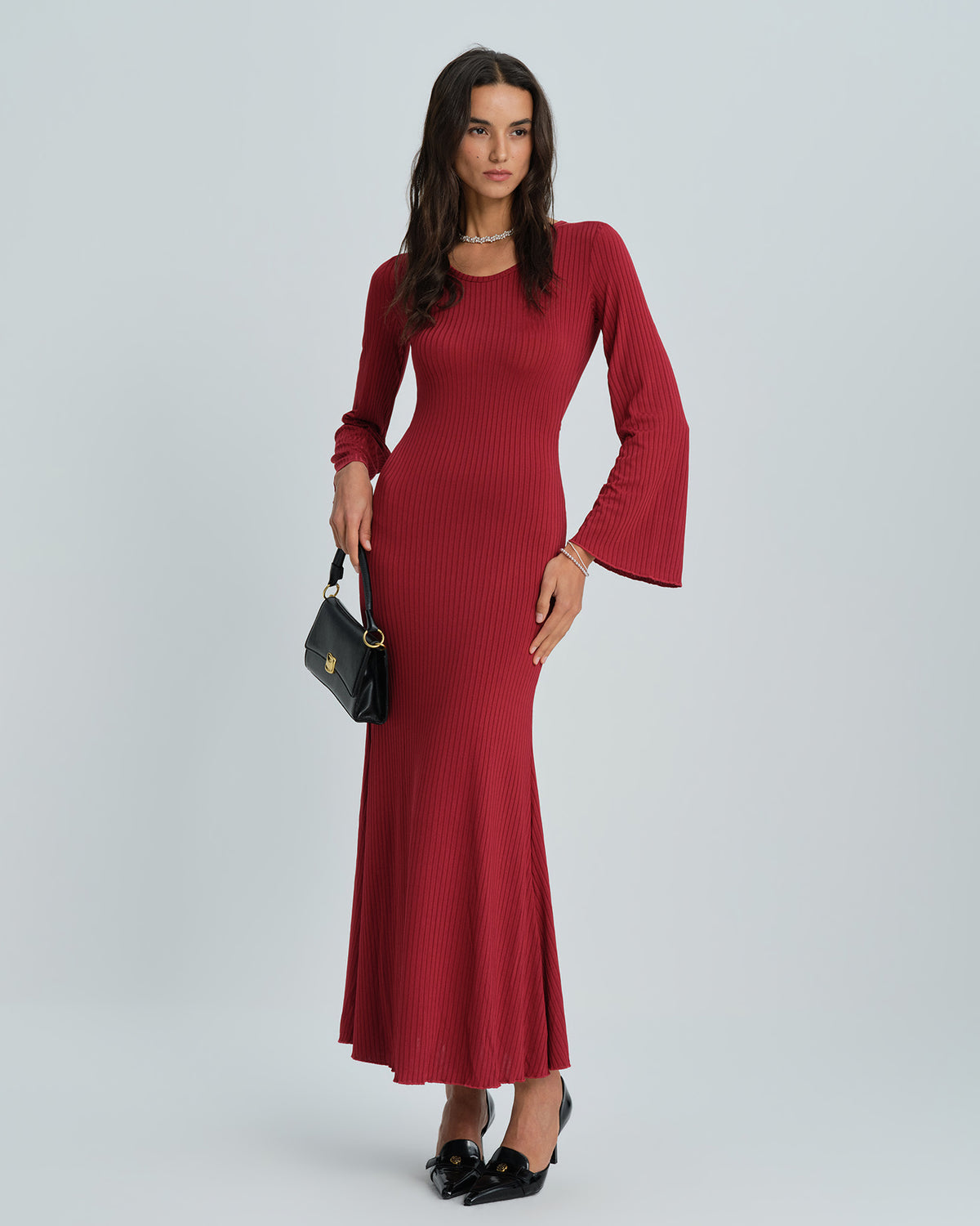 Women's Knit Polyester  Maxi Dress Dresses - RIHOAS