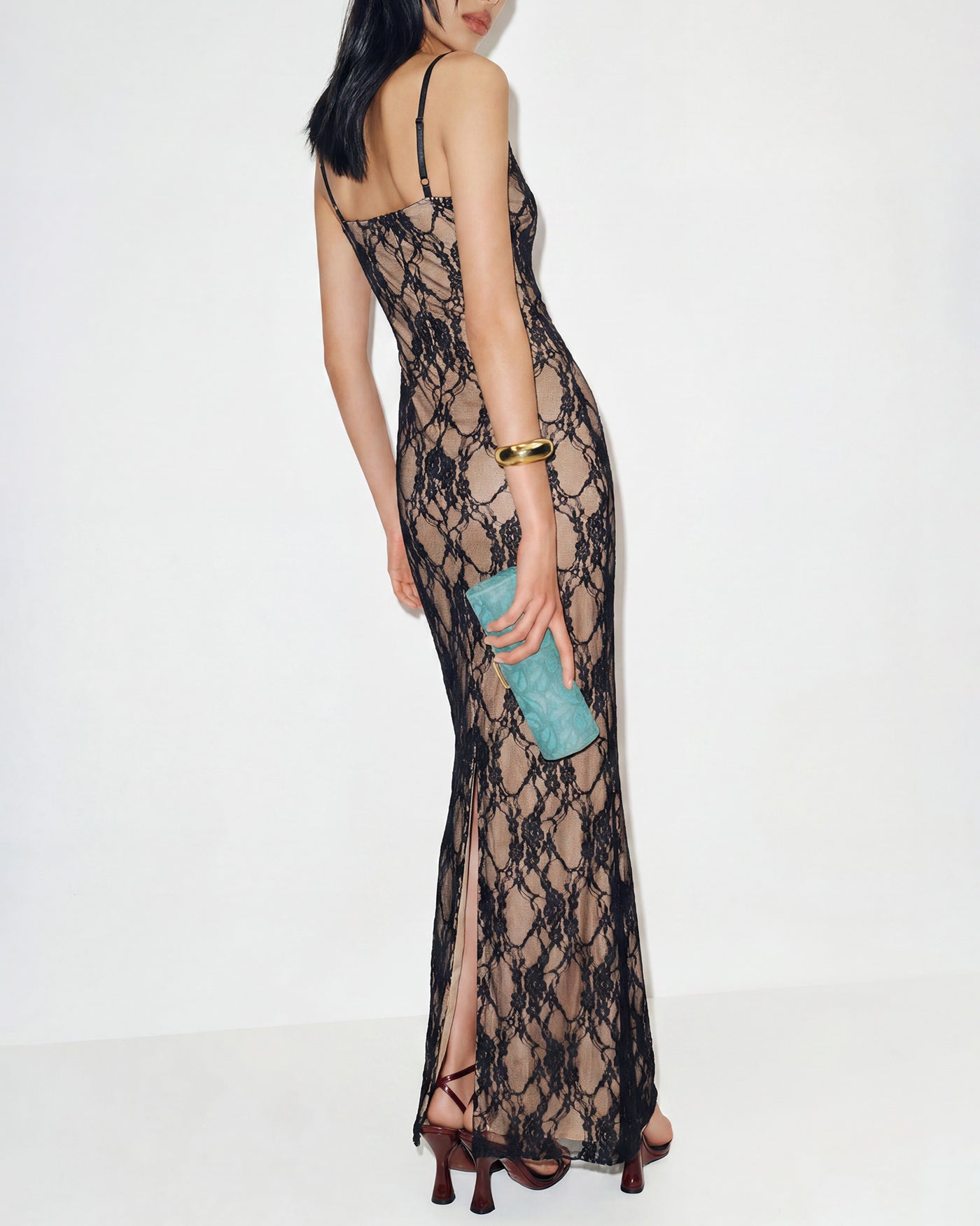 Black Lace Splicing Slip Maxi Dress & Reviews - Black - Dresses | RIHOAS Black Lace Splicing Slip Maxi Dress & Reviews - Black - Dresses | RIHOAS