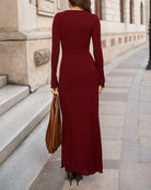 Women's Knit Polyester Maxi Dresses Dresses - RIHOAS