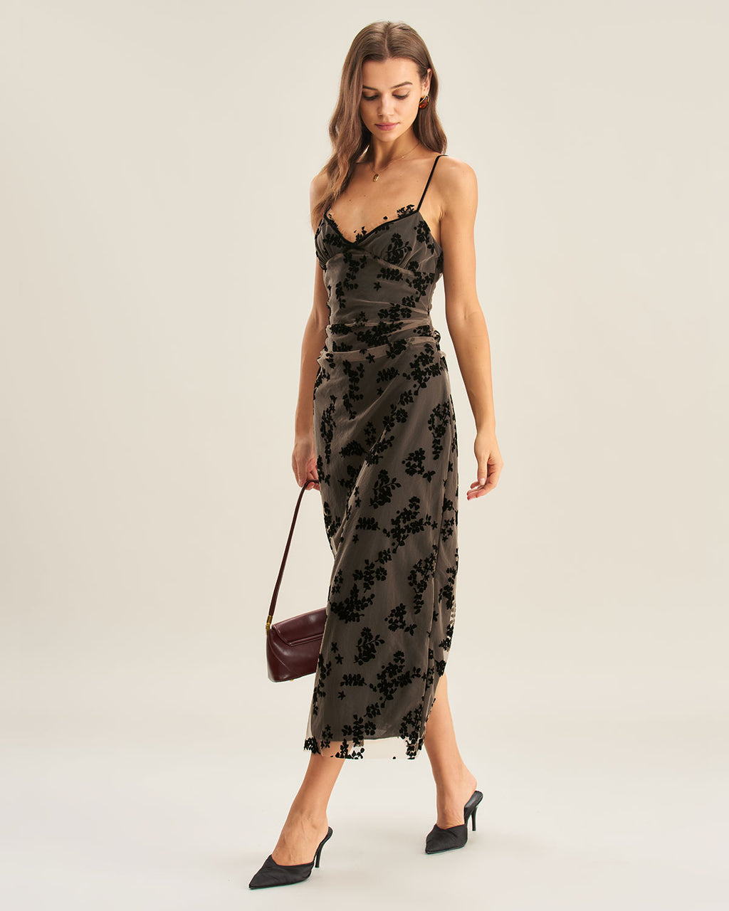 Women's Knit Polyester Midi-Length Dress Dresses - RIHOAS