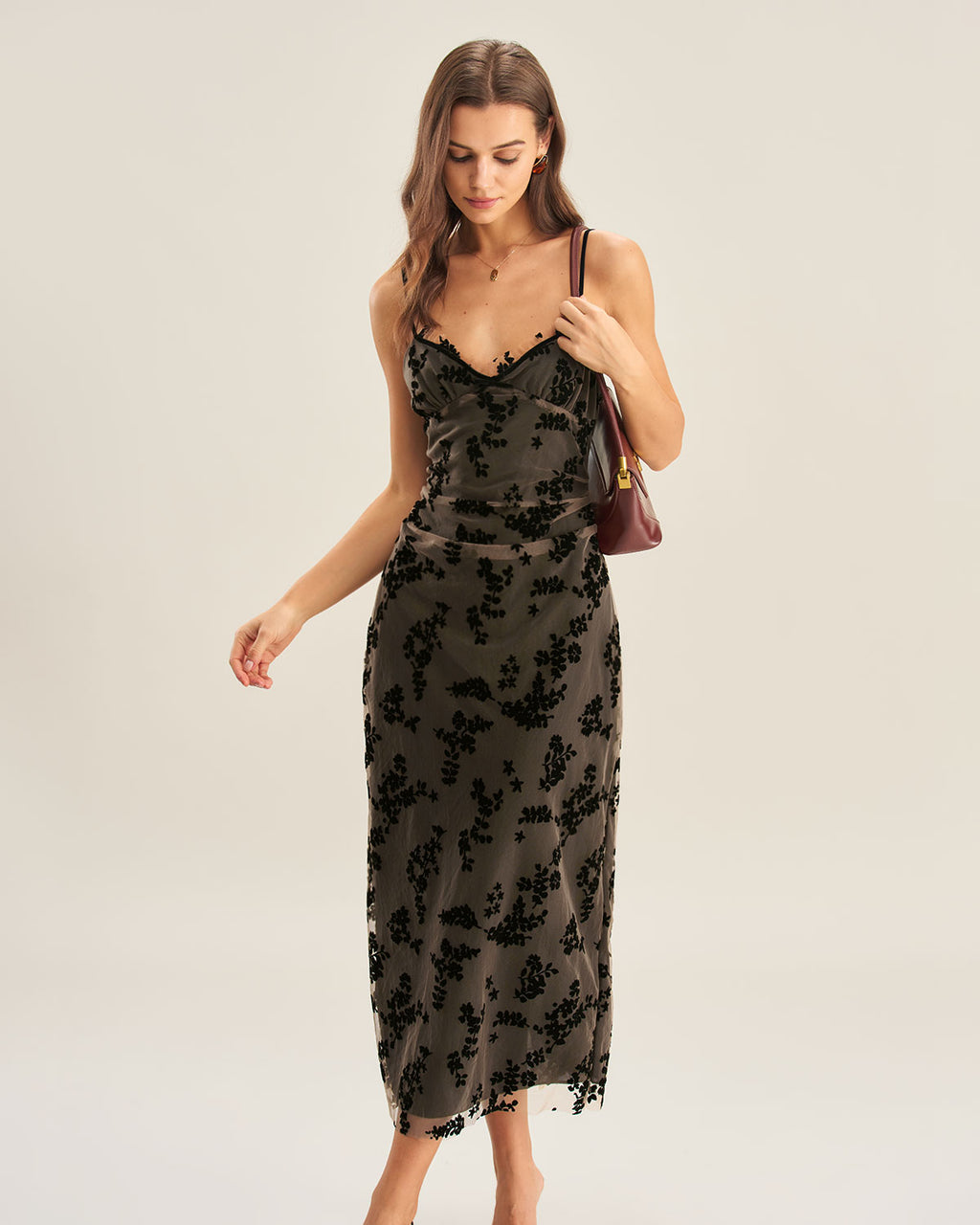 Women's Knit Polyester Midi-Length Dress Dresses - RIHOAS