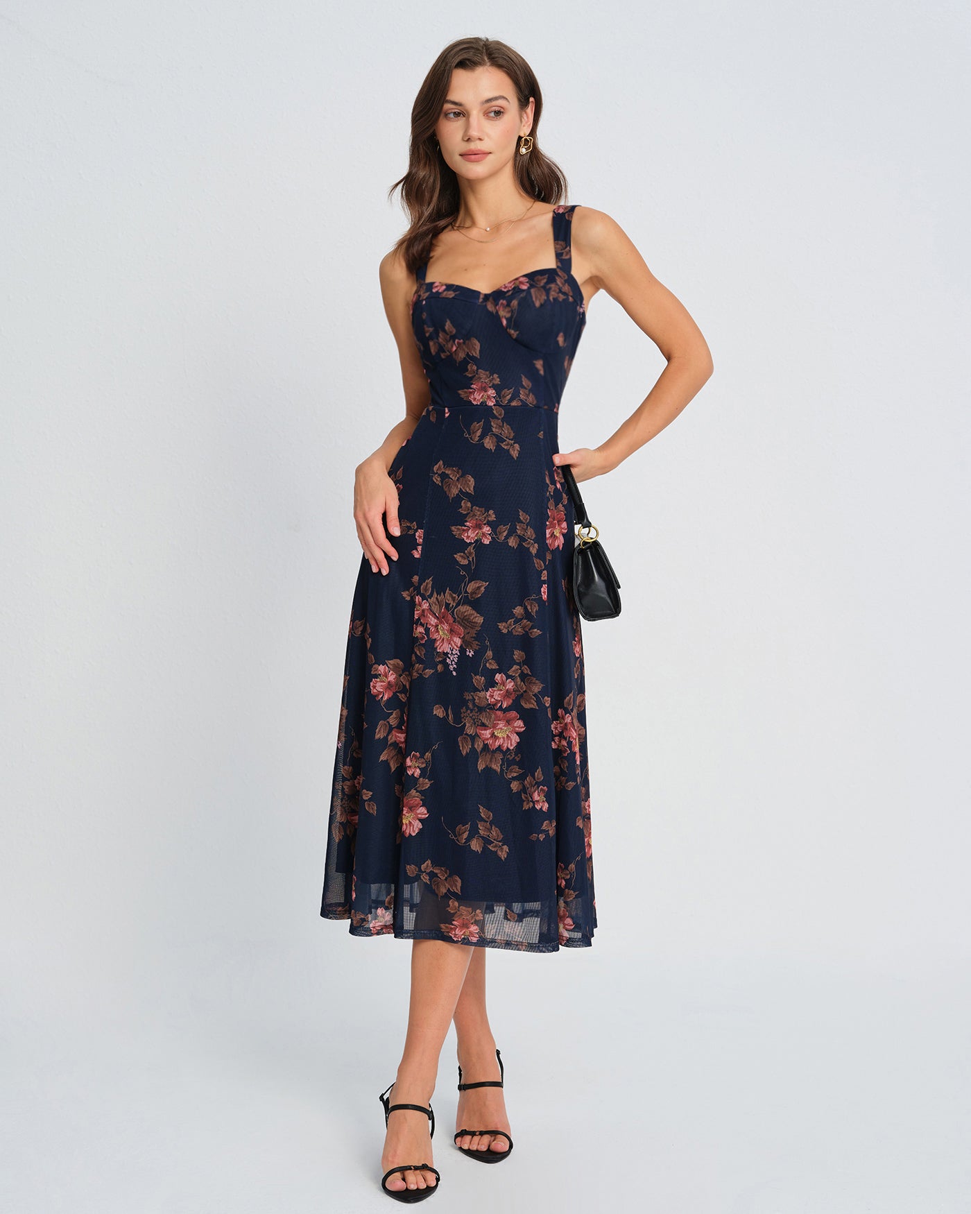 Blue Floral Slip Midi Dress & Reviews - Blue - Dresses