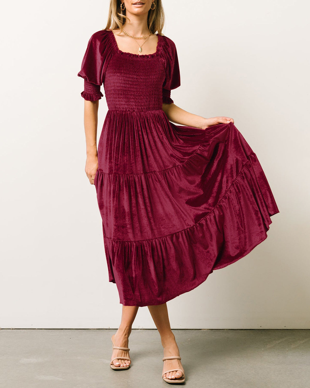 Women's Knit Polyester Midi Dress Dresses - RIHOAS