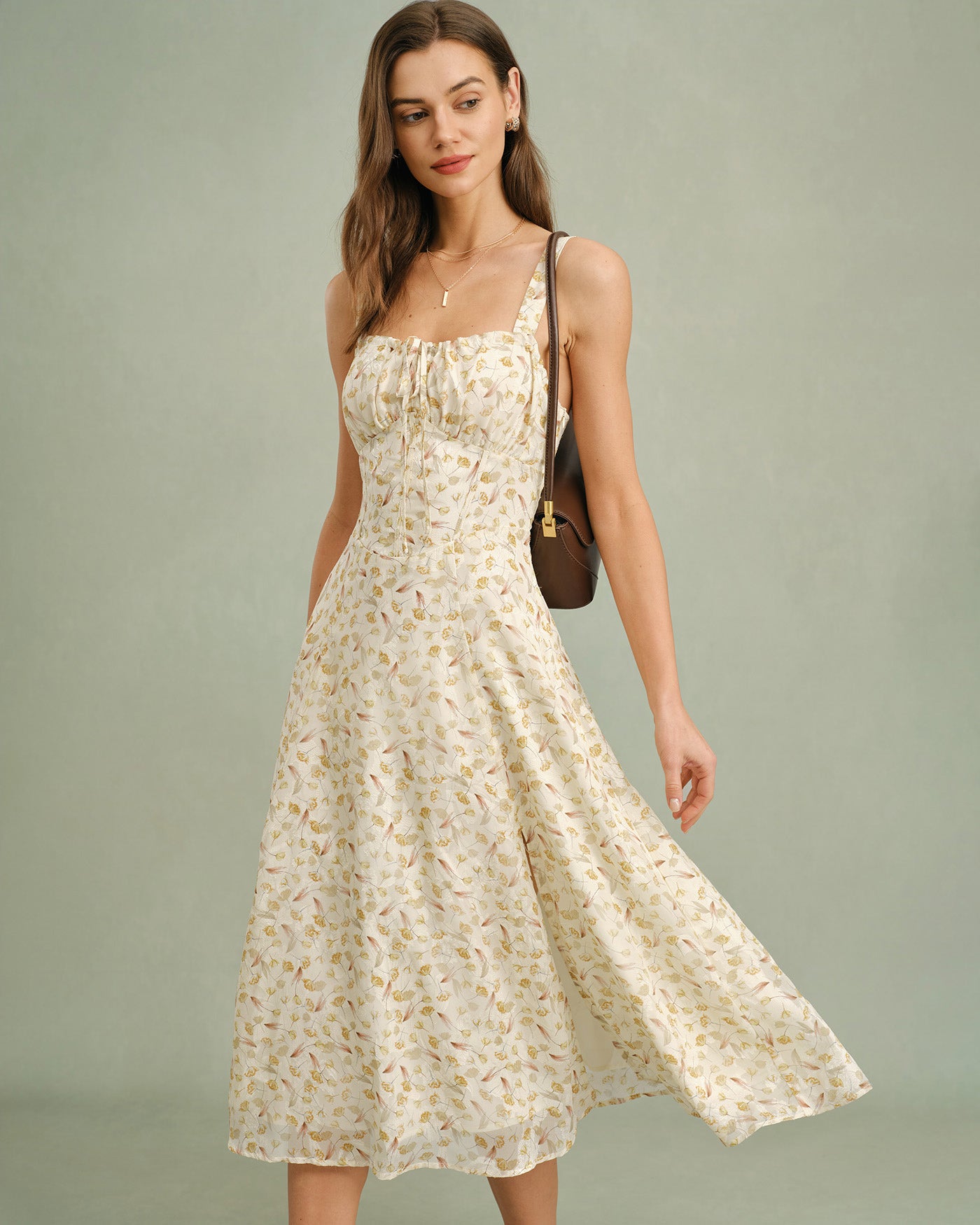 apricot dresses Floral Zipper Slip Midi Dress Azazie A-Line/Princess Boat Neck summer25repurpose Create a beautiful and Size:32W32L