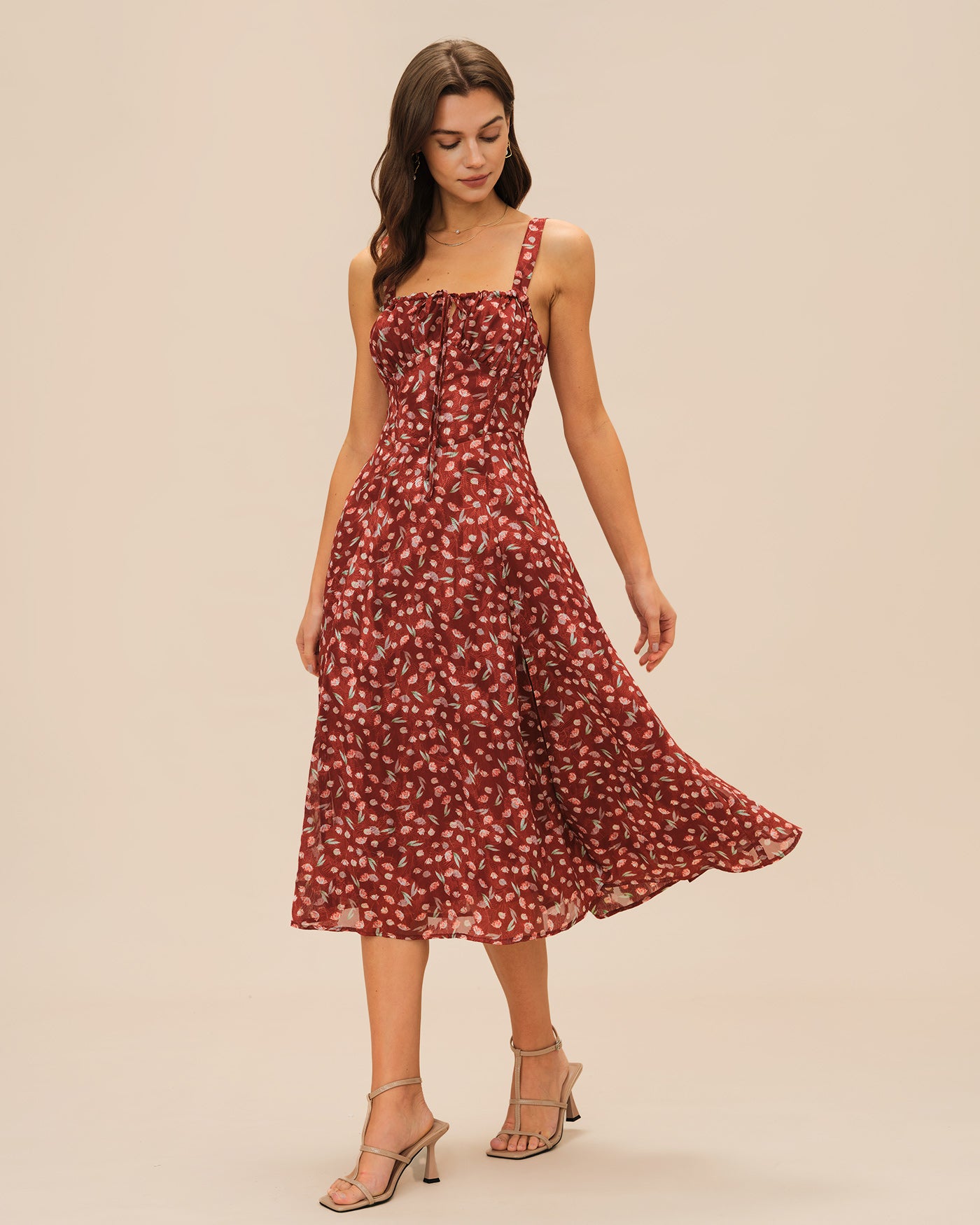 Women's Knit Polyester Midi Dress Dresses - RIHOAS